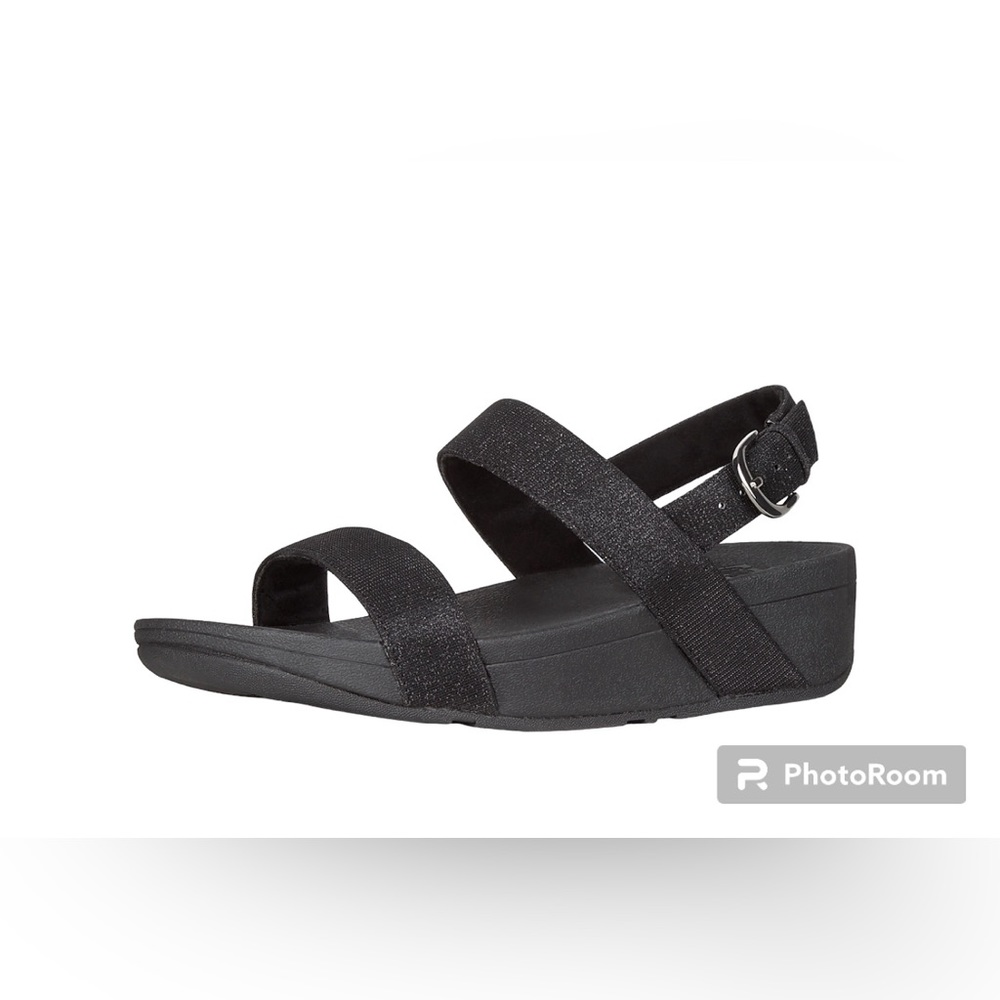 Fit Flop Women’s Lottie Glitzy Strap Sandals in Black| Size: 5/EUR 36